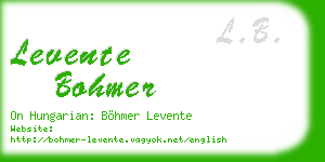 levente bohmer business card